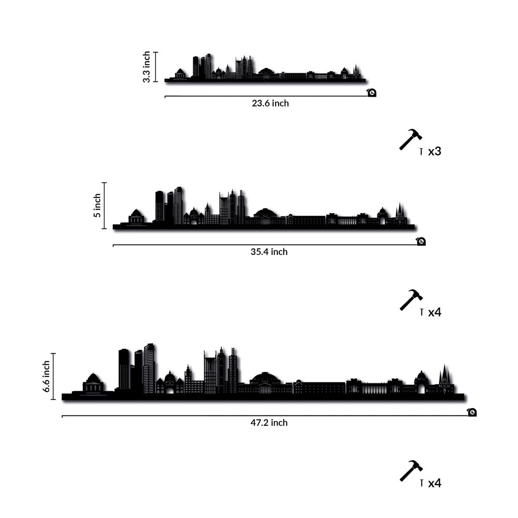 Melbourne - Siluet City Silhouettes SkylineSSLMEL - YSSLMEL - YSmall - 23.6 in - 60 cmSilverYes, please