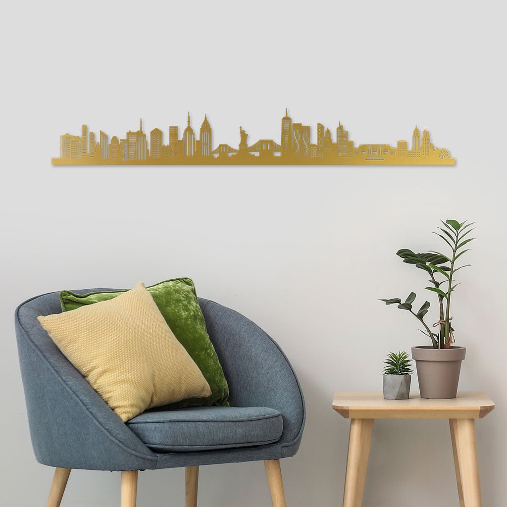 New York - Siluet City Silhouettes SkylineSGDNEWSGDNEWSmall - 23.6 in - 60 cmGoldNo, thank you