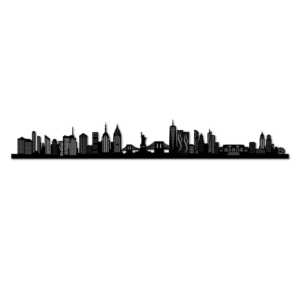 New York - Siluet City Silhouettes SkylineSMBNEWSMBNEWSmall - 23.6 in - 60 cmBlackNo, thank you