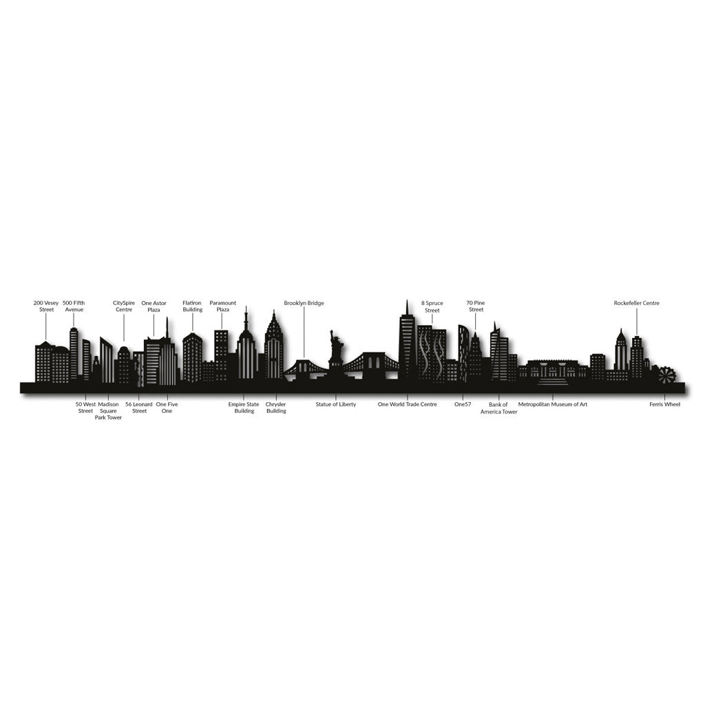 New York - Siluet City Silhouettes SkylineSSLNEW - YSSLNEW - YSmall - 23.6 in - 60 cmSilverYes, please