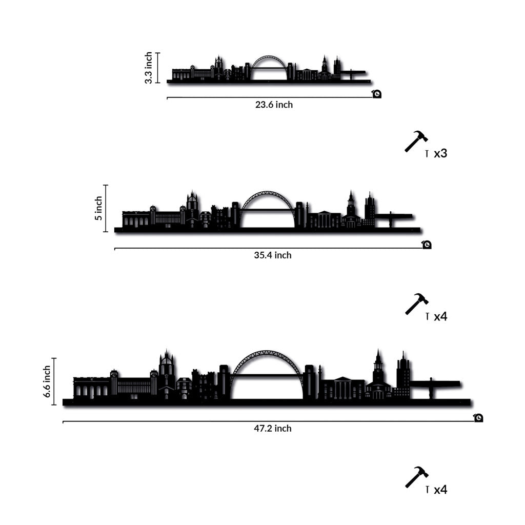 Newcastle - Siluet City Silhouettes SkylineSSLNCE - YSSLNCE - YSmall - 23.6 in - 60 cmSilverYes, please