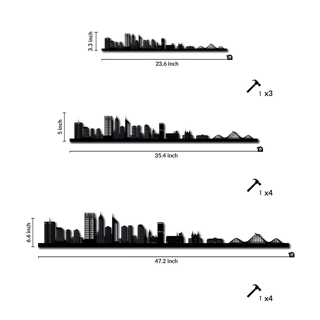 Perth - Siluet City Silhouettes SkylineSSLPER - YSSLPER - YSmall - 23.6 in - 60 cmSilverYes, please
