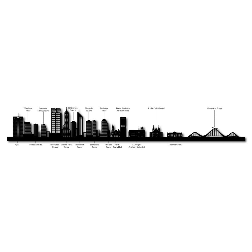 Perth - Siluet City Silhouettes SkylineSSLPER - YSSLPER - YSmall - 23.6 in - 60 cmSilverYes, please