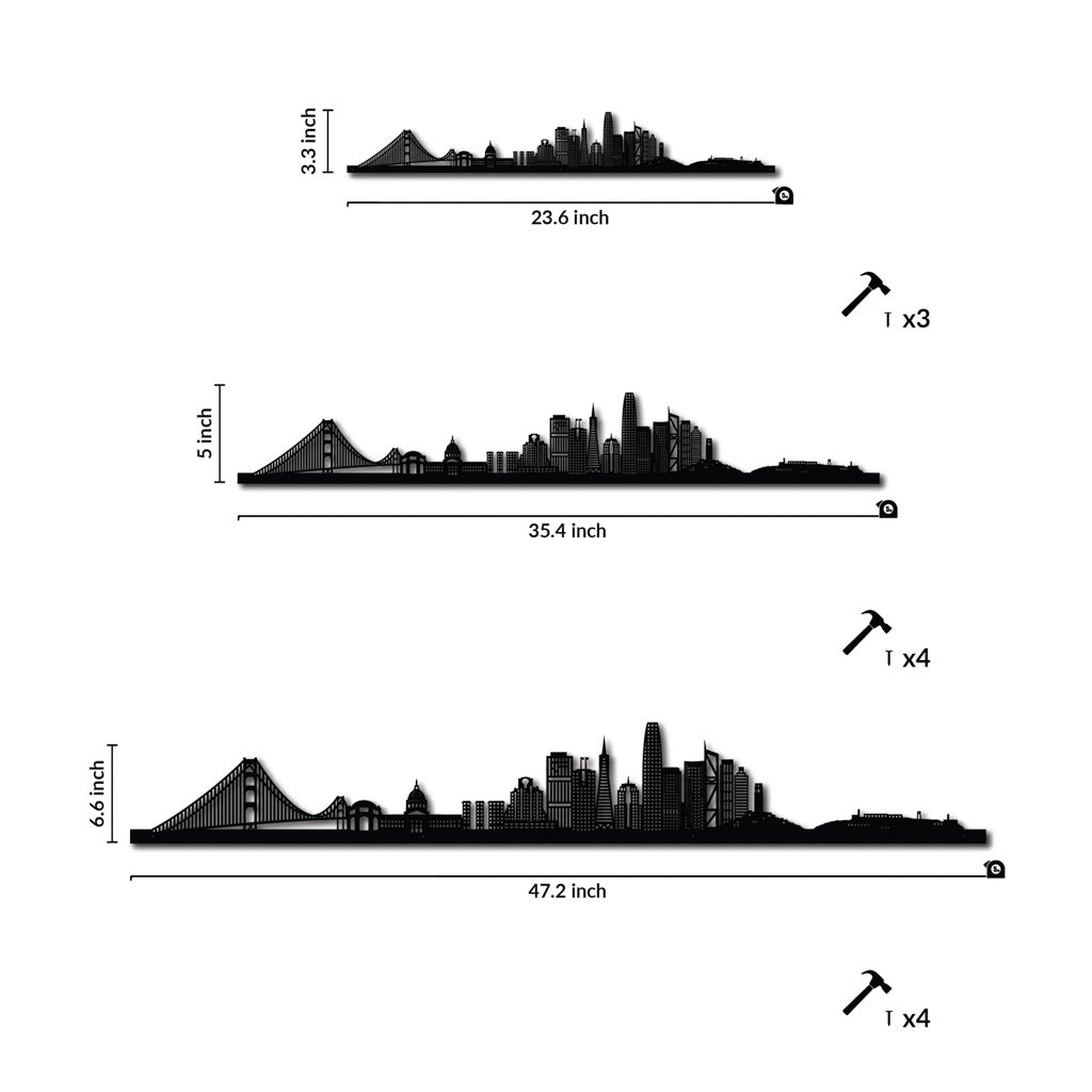 San Francisco - Siluet City Silhouettes SkylineSSLSAN - YSSLSAN - YSmall - 23.6 in - 60 cmSilverYes, please