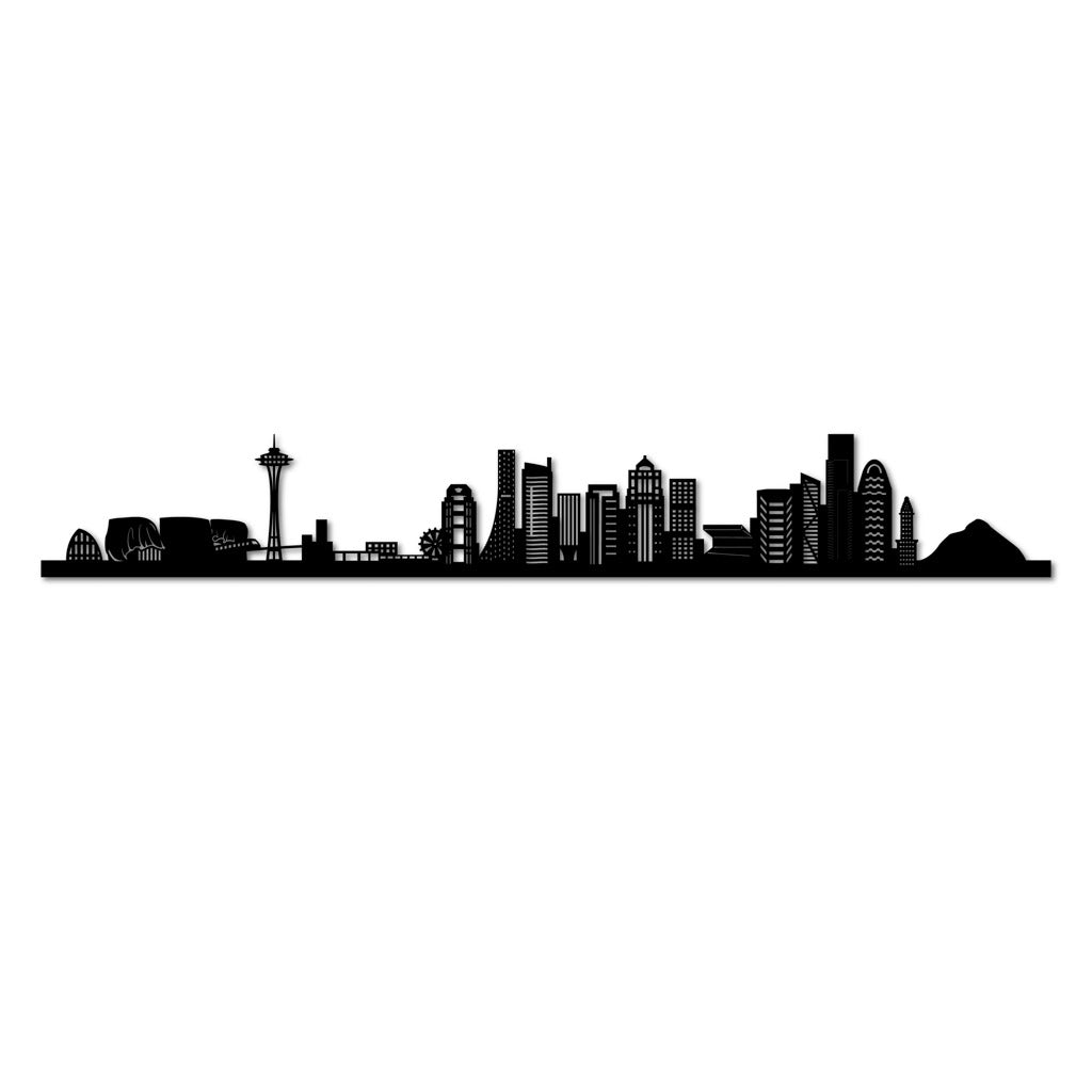Seattle - Siluet City Silhouettes SkylineSMBSEASMBSEASmall - 23.6 in - 60 cmBlackNo, thank you
