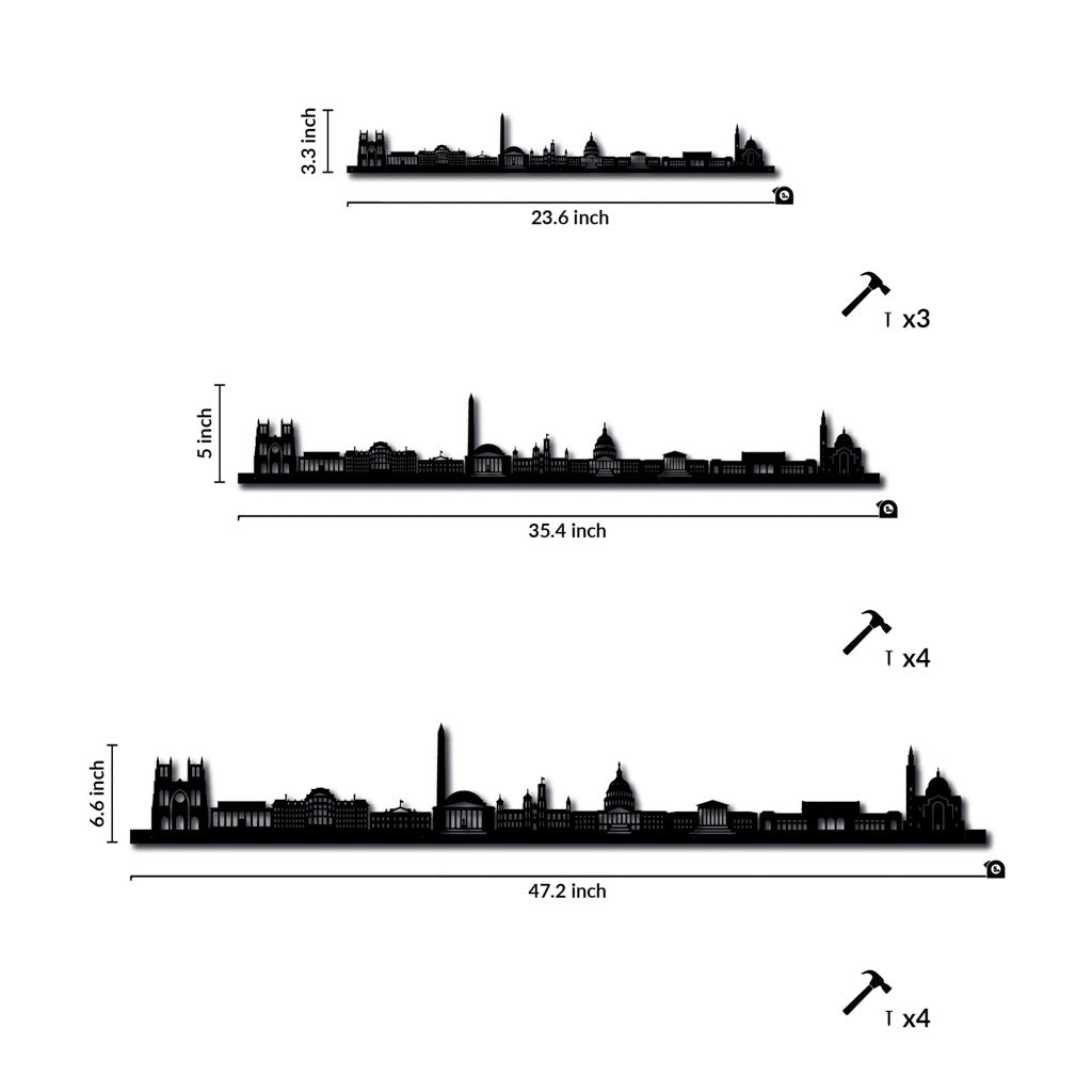 Washington DC - Siluet City Silhouettes SkylineSSLWAS - YSSLWAS - YSmall - 23.6 in - 60 cmSilverYes, please