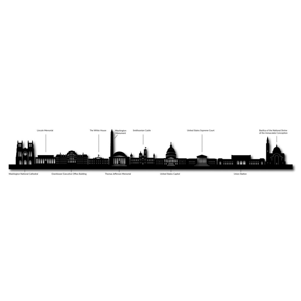 Washington DC - Siluet City Silhouettes SkylineSSLWAS - YSSLWAS - YSmall - 23.6 in - 60 cmSilverYes, please